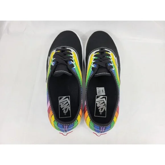 Vans Authentic Striped Shoes Sneakers Size Womens 8.5 Youth 7Y Black 500714 - Picture 3 of 11